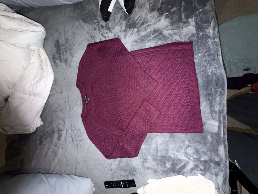Jones New York Signature Women's Burgundy Textured Knit Sweater Size S